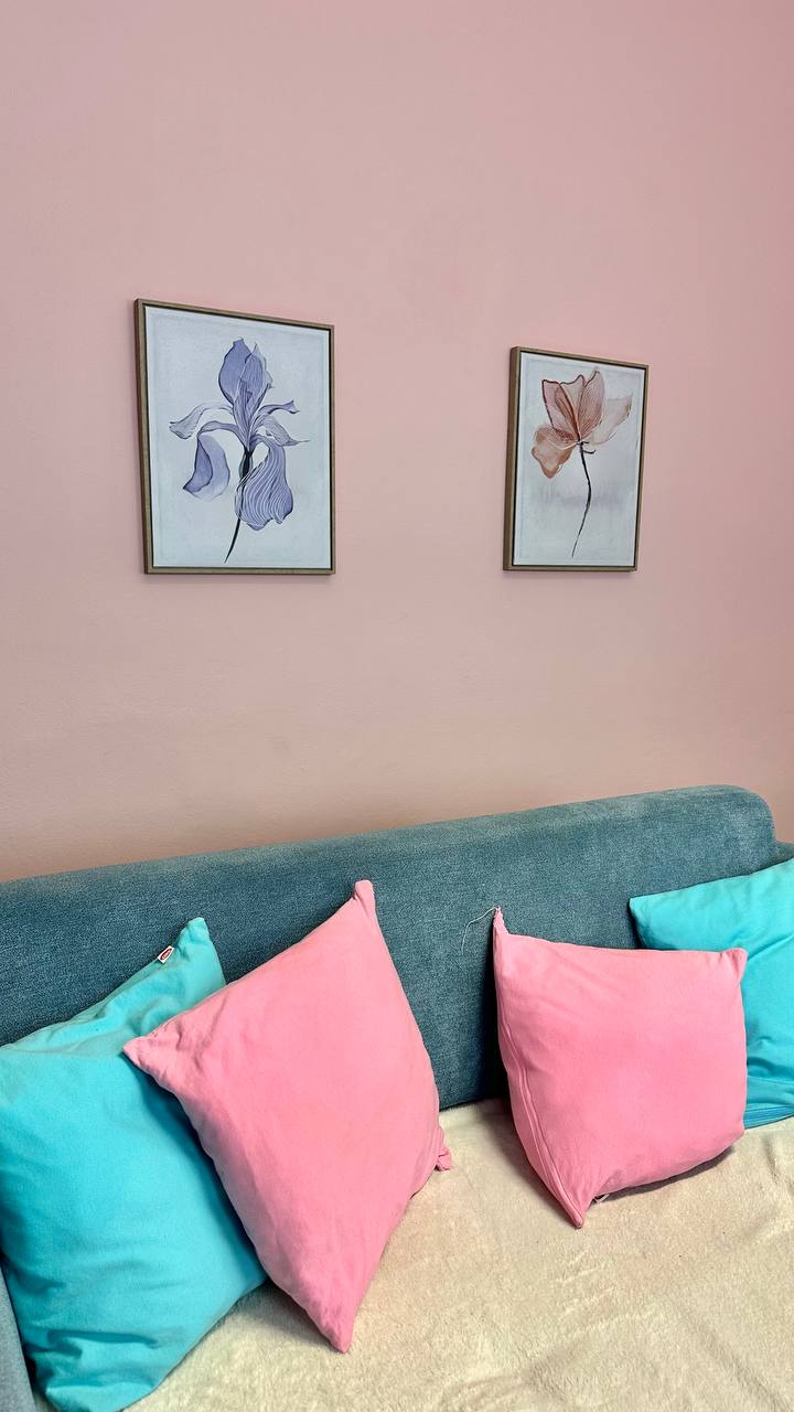 Pink lounge · pastel pillows set