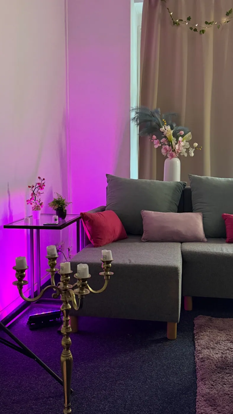 Candelabra corner · velvet & brass