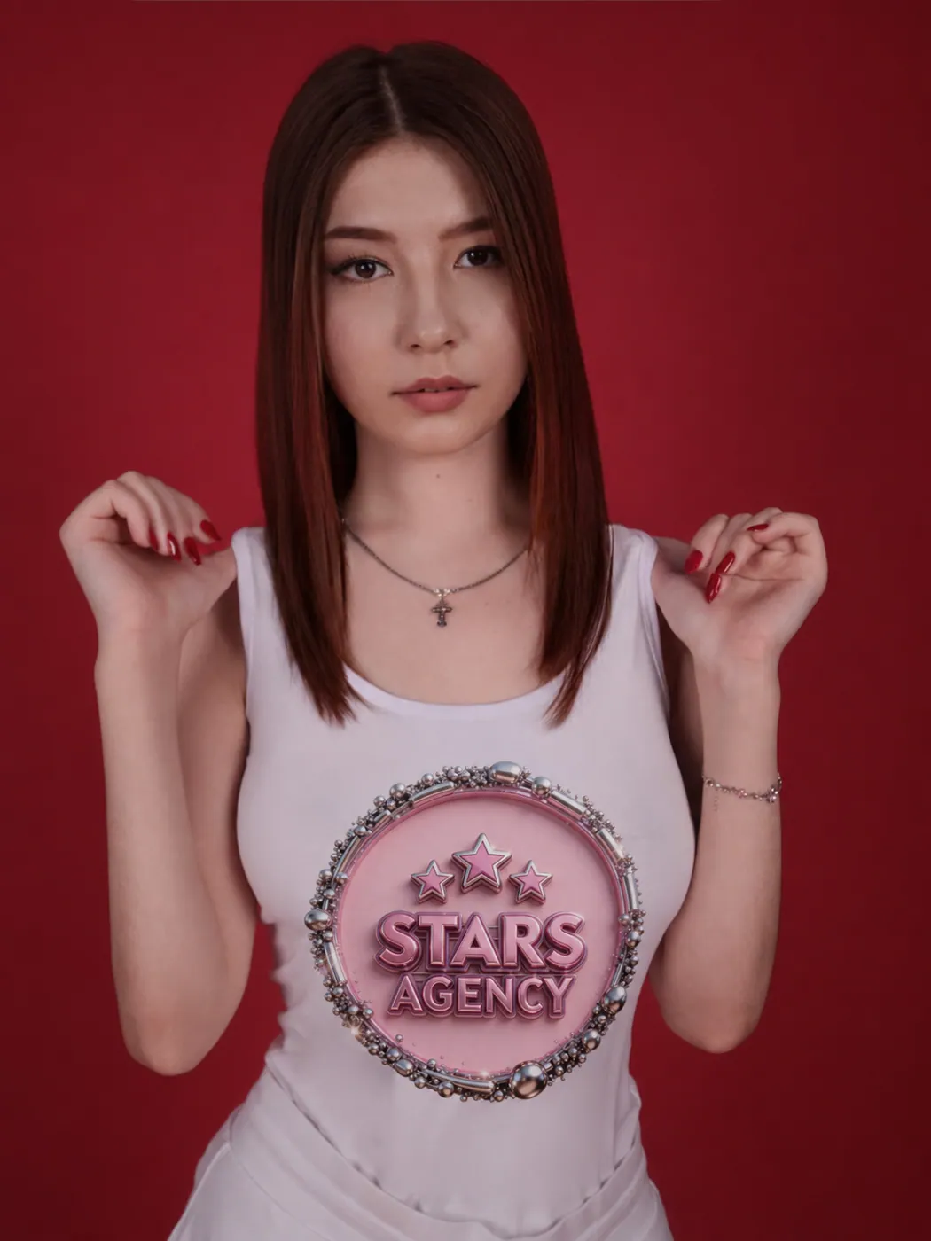 Stars Agency · red backdrop solo