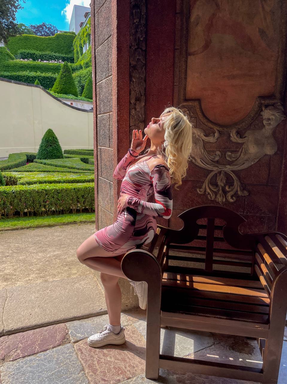 Prague garden · pink marble dress